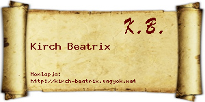 Kirch Beatrix névjegykártya